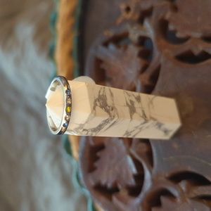 FJ Ring/ Band With Gemstone Accents Size 7